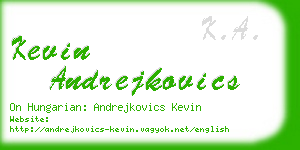 kevin andrejkovics business card